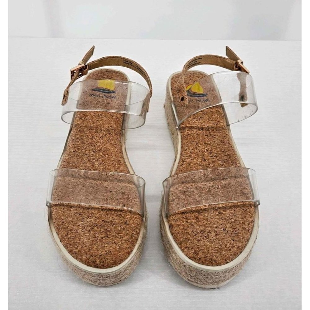 Maui Island Lilo Espadrille Sandals with Clear Accents Size 10M